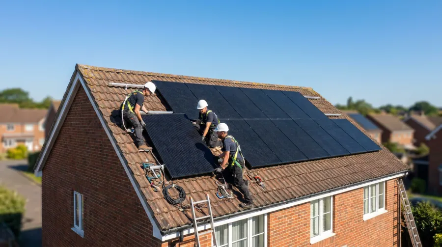Vetted solar panels covering Houston